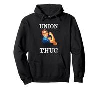 Womens Girls Rosie The Riveter Pro Union Thug Sweat à Capuche