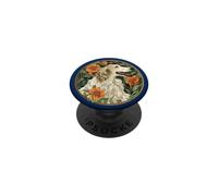 Womens Girls Round Floral Flowers Long Nose Borzoi Lover PopSockets PopGrip Adhésif