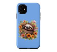 Womens Girls Sleeping Nap Floral Flowers Baby Sloth Lover Coque pour iPhone 11