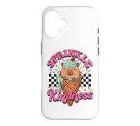Womens Girls Sprinkle Kindness Ice Cream Capybara Lover Coque pour iPhone 16