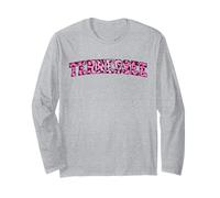 Women's Girls Tennessee Trendy Pink Leopard Animal Print Manche Longue