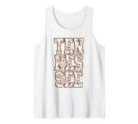 Women's Girls Tennessee Vintage Orange Toile Print Débardeur
