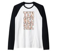 Women's Girls Tennessee Vintage Orange Toile Print Manche Raglan