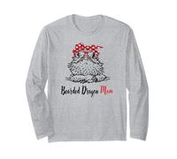 Womens Girls Tiny Dinosaur Lover Glasses Bearded Dragon Mom Manche Longue