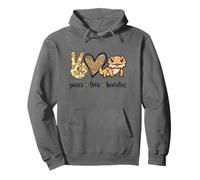 Womens & Girls Tiny Dinosaur Peace Love Bearded Dragon Lover Sweat à Capuche