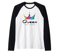 Women's Girls World Queen Graphic Design Tshirt, Queen Style Manche Raglan
