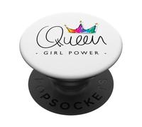 Women's Girls World Queen Graphic Design Tshirt, Queen Style PopSockets PopGrip Adhésif