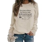 Womens God Christian Sweatshirt Cute Flower Graphic Faith Long Sleeve Shirts Casual Fall Winter Pullover Tops