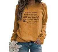 Womens God Christian Sweatshirt Cute Flower Graphic Faith Long Sleeve Shirts Casual Fall Winter Pullover Tops