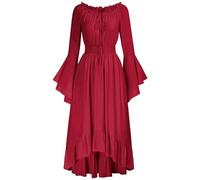 Women's Gothic Dress Medieval Costume Corset Renaissance Victorian Costume Red XL