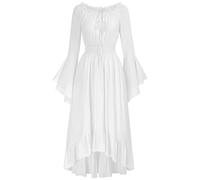 Women's Gothic Dress Medieval Costume Corset Renaissance Victorian Costume White L