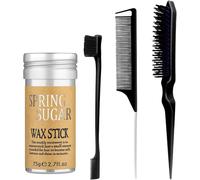 Women's Hair Wax With 3 Combs,Wax Stick Hair For Hair Control,Styling Comb For Kinky Hair And Wigs,Non-Greasy,Silk-Like Soft