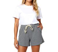 Women's High Waisted Linen Shorts Summer Casual Drawstring Waist Loose Fit Beach Pants with Pockets for Ladies Girls Holiday Travel
