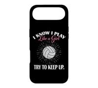 Womens I Know I Play Like A Girl Try Keep Up Volleyball Coque pour iPhone Air