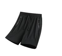 Women's Ice Silk Quick Drying Stretch Shorts,Ice Silk Cooling Shorts for Women,Summer Casual Iced Stretch Active Shorts (FR/ES, Alpha/Lettres, L, Taille Normale, Taille Normale, Black)