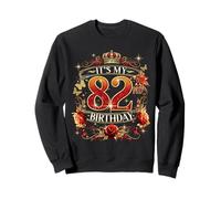 Womens It’s My 82nd Birthday Red Rose Crown 82 Years Old Sweatshirt