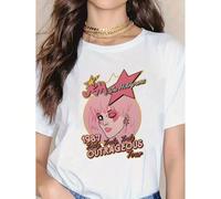 Women'S "Jem and the Holograms" 1987 Tour Graphic T-Shirt - Casual Crew Neck, Short Sleeve, All-Season Tee with Hairstyle & Star Design, Festive Holiday Top, Festive Clothing | Retro Style Top | Comfo