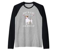 Womens Just A Girl Who Loves Jack Russell Terriers Lover Manche Raglan
