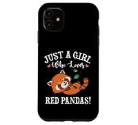Womens Kawaii Cartoon Just A Girl Who Loves Red Pandas Lover Coque pour iPhone 11