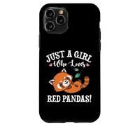 Womens Kawaii Cartoon Just A Girl Who Loves Red Pandas Lover Coque pour iPhone 11 Pro