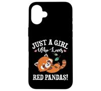 Womens Kawaii Cartoon Just A Girl Who Loves Red Pandas Lover Coque pour iPhone 16 Plus