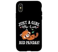 Womens Kawaii Cartoon Just A Girl Who Loves Red Pandas Lover Coque pour iPhone X/XS