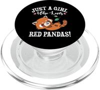 Womens Kawaii Cartoon Just A Girl Who Loves Red Pandas Lover PopSockets PopGrip pour MagSafe