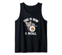 Womens Kawaii Kids How I Roll Sushi Gray Tabby Cat Lover Débardeur