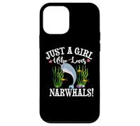 Womens Kawaii Kids Just A Girl Who Loves Narwhals Lover Coque pour iPhone 12 Mini
