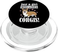 Womens Kids Funny Just A Girl Who Loves Corgis Dog Lover PopSockets PopGrip pour MagSafe