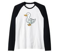 Womens Kids Funny No Thoughts Just Vibes Duck Lover Manche Raglan