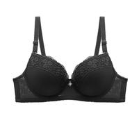 Women's Lace Push Up Bra,Fashion Sexy Plus Size Floral Underwire Breathable Comfort Soft Cup Everyday Bra(Black,38/85BC)