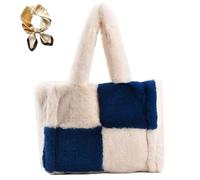 Women's Large Capacity Plush Tote Bag, Soft Autumn Winter Top Handle Shoulder Bags, Fall Versatile Cozy Small Handbag