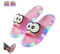 Women's LED Light up Slipper,Big Eyes Comfort Light-Up Sandal for Indoor House,Open Toe Non Slip Slipper (Pink, Adulte, Femme, 36, Numérique (intervalle), Système Taille Chaussures EU, 37, Moyen)