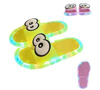 Womens LED Light Up Slippers,Indoor House Sandals with Eyes,Open Toe Non Slip Platform Slide Shoe (Yellow, Aldult, Adulte, Femme, 36, Numérique (intervalle), Système Taille Chaussures EU, 37, Moyen)