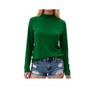 Women's Long Sleeve Mock Neck T-Shirt Solid Color Basic Top Casual Slim Fit Tee Soft Stretch Fabric Fall Winter Layering Piece for Daily Wear