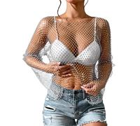 Women's Long Sleeve Round Neck Top Lace Blouse Casual Shirt Elegant Clothing Sexy See Through Wedding Floral Tops Sheer Chic Transparent FêTe éLéGante Clubwear Dentelle SoiréE Blouses