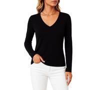 Women's Long Sleeve Square Neck Top Slim Fit Ribbed Knit Basic Tee Solid Color Casual Fall Winter Layering Shirt Soft Stretchy Undershirt Daily