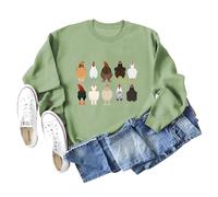 Women's Loose Fit Graphic Sweatshirt, Long Sleeve Crewneck Pullover for Daily Relaxation