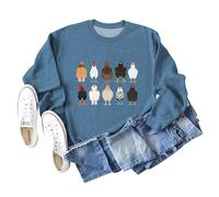 Women's Loose Fit Graphic Sweatshirt, Long Sleeve Crewneck Pullover for Daily Relaxation