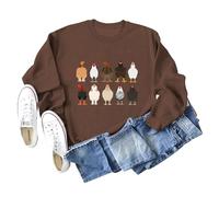 Women's Loose Fit Graphic Sweatshirt, Long Sleeve Crewneck Pullover for Daily Relaxation