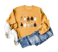 Women's Loose Fit Graphic Sweatshirt, Long Sleeve Crewneck Pullover for Daily Relaxation