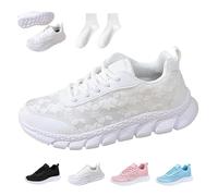 Women's Luxurious Orthopedic Sneakers, Hollow Breathable Mesh Shoes, Soft Sole Arch Support Sports Shoes (White,36)