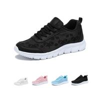 Women's Luxurious Orthopedic Sneakers,Lace Print Hollow Breathable Mesh Shoes,Soft and Comfortable Without Stuffy Feet (Black,35)
