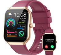 Women's Men's Smart Watch, 113+ Sports/Pedometer/Heart Rate/Sleep Monitor Smartwatch, 1.96 Inch Hd Connected Watch With Bluetooth Call, Ip68 Waterproof Sports Watch For Android/Ios, Red