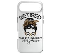 Womens Messy Bun Retirement Shirt Not My Problem Anymore Coque pour iPhone Air