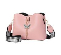 Women's Mini Casual Solid Color Shoulder Bag,Large Capacity Single Crossbody(Pink)