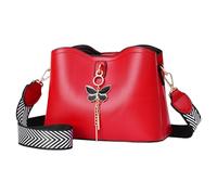 Women's Mini Casual Solid Color Shoulder Bag,Large Capacity Single Crossbody(Red)