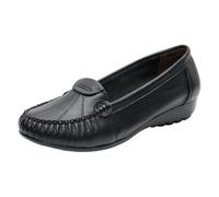 Womens Moccasin Shoes Spring Autumn Leather Embroidery Hollow Shoes Low Heel Comfortable Casual Shoes Loafers Flats Casual Comfy Black Work Shoes Fashion Running Walking Platform F-95
