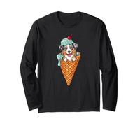Womens Moms Ice Cream Blue Merle Australian Shepherd Aussie Manche Longue